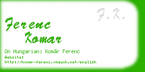 ferenc komar business card